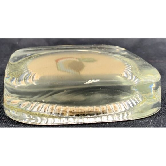 Needlepoint Duck Glass Paperweight 3.25" Square Vintage - Picture 4 of 7